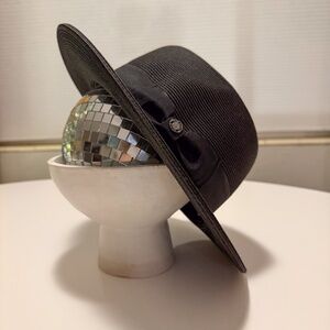 Fedora hat Men's Large Straw Black